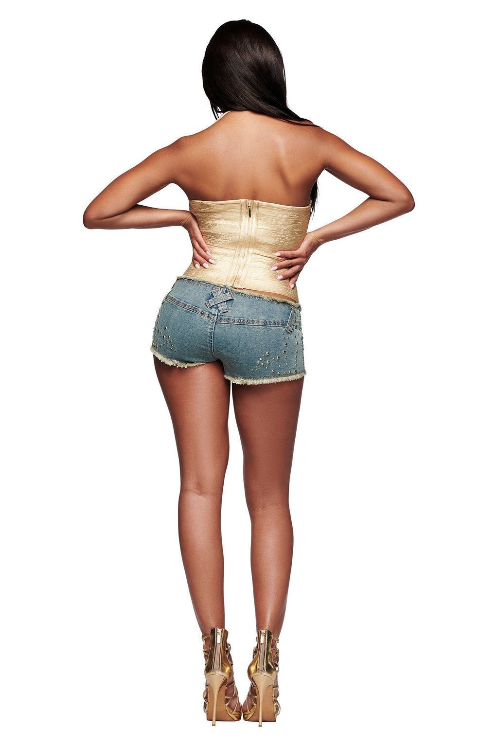 AIDEN PLATINUM BANDAGE TOP - GOLD
